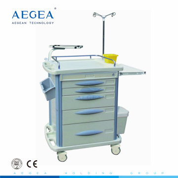 AG-ET007B3 CE ABS emergency hospital medical plastic drawer trolley